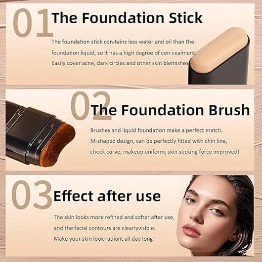2in1 korean foundation lipswtick with brush