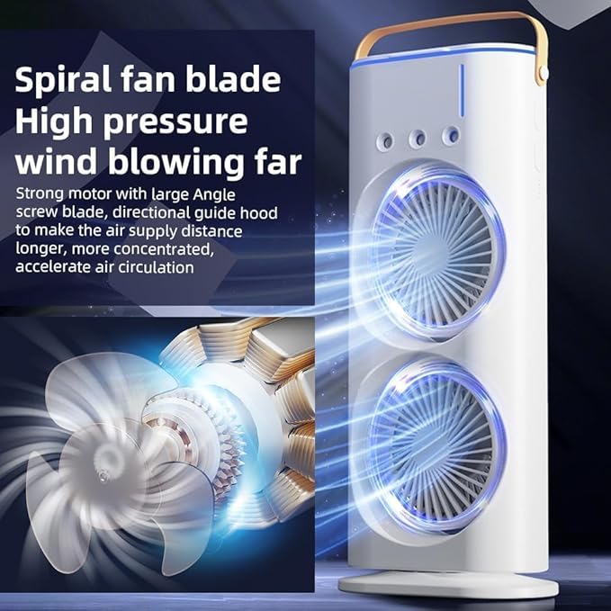Double Ended Spray USB Rechargeable Portable Mini AC Cooler with Water Mist