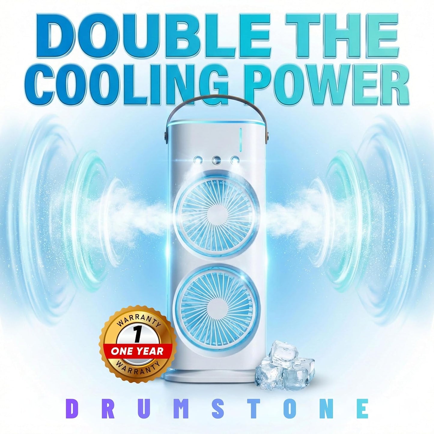 Double Ended Spray USB Rechargeable Portable Mini AC Cooler with Water Mist