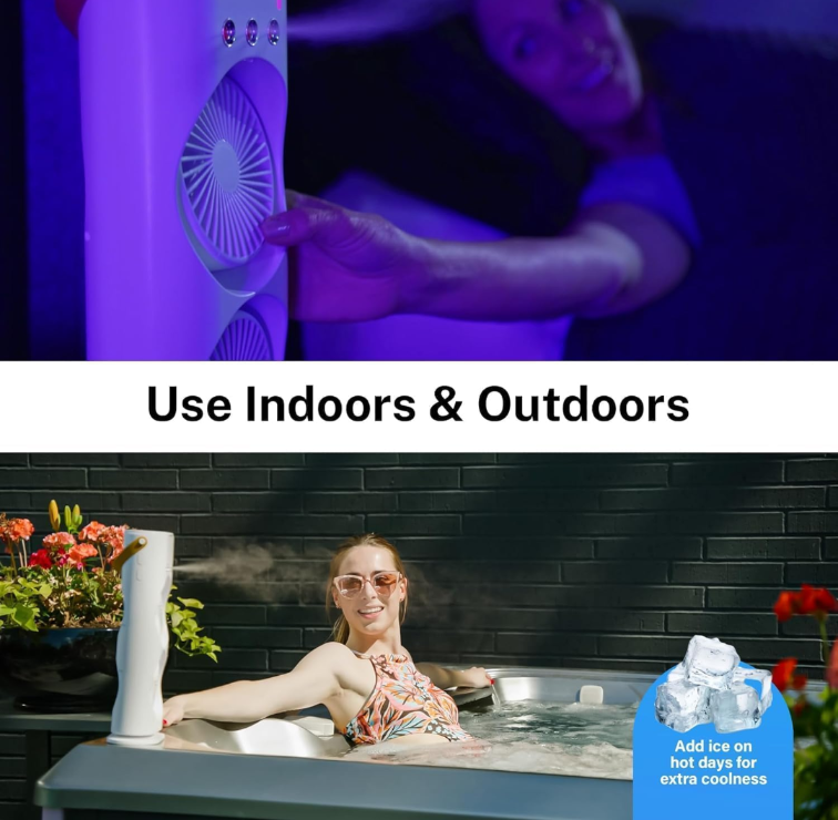 Double Ended Spray USB Rechargeable Portable Mini AC Cooler with Water Mist
