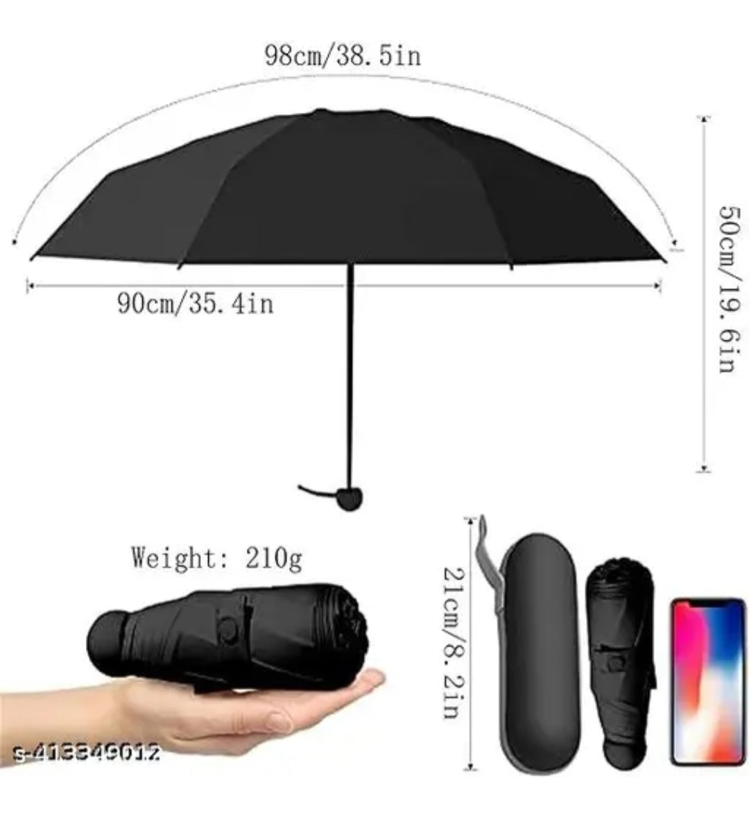 Premium Mini Pocket Capsule Umbrella with Waterproof Case
|UV...and rain umbrella
